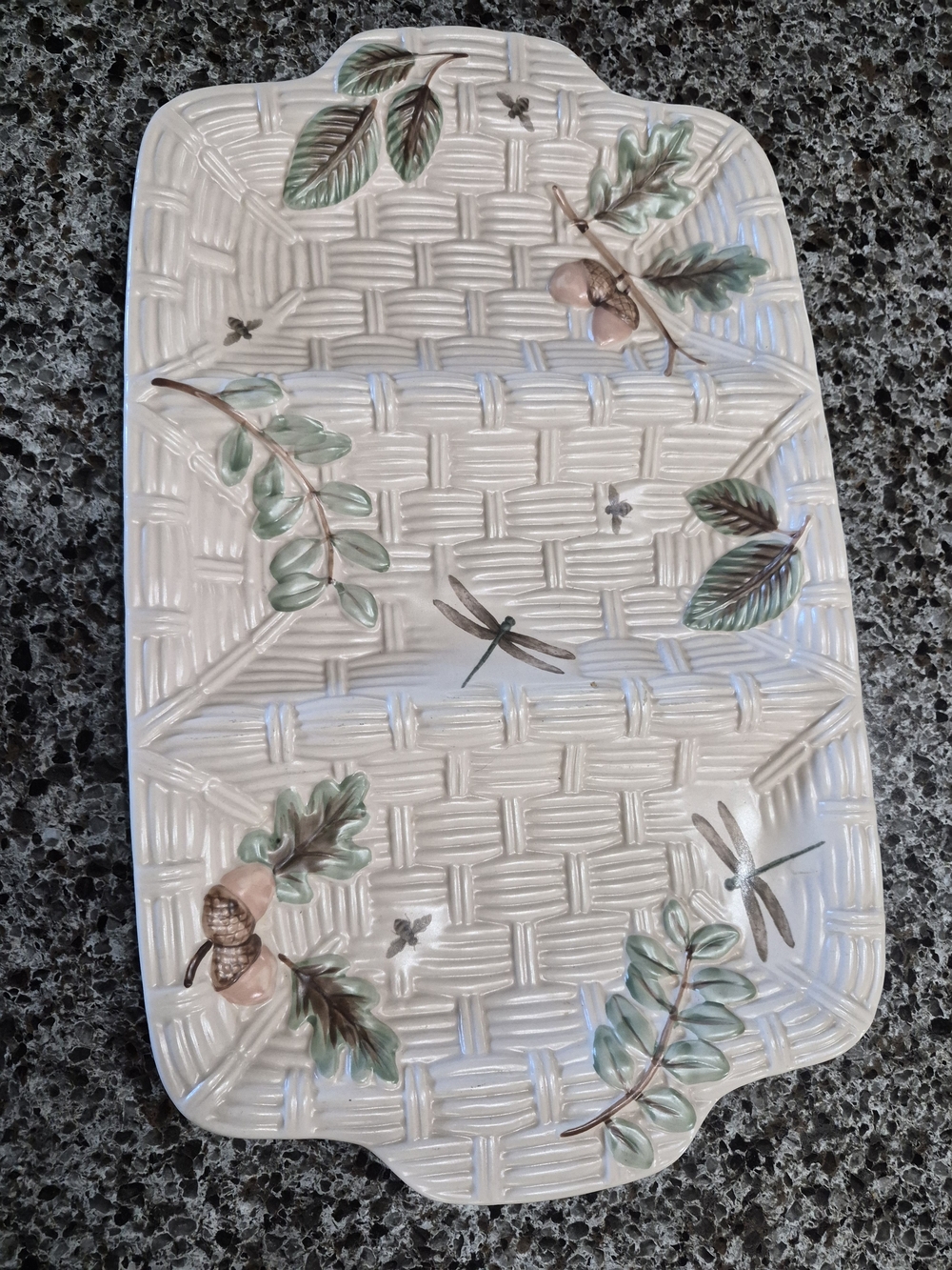 Pfaltzgraff Naturewood Oval Platter in Cream and Green Mark - Picture 6 of 16